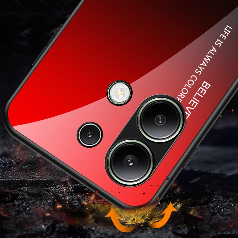 For Xiaomi Redmi Note 13 4G Shockproof Tempered Glass Case Anti-Scratch Cell Phone Cover