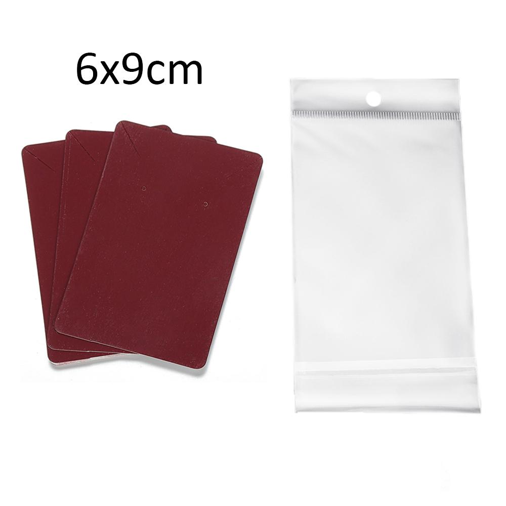 50 Jeux de Cartes pour Boucles d'Oreilles et 50 Pièces de Sacs Cartes d'Exposition pour Colliers Boucles d'Oreilles Sacs Auto-adhésifs Carte en Papier Kraft pour Emballage de Bijoux DIY