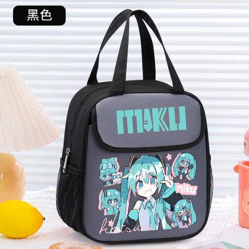 Figuren Anime Periferie Cartoon Schattig Bento Student Handige Lunchtas Grote Capaciteit Aluminiumfolie Geïsoleerde Tas gray