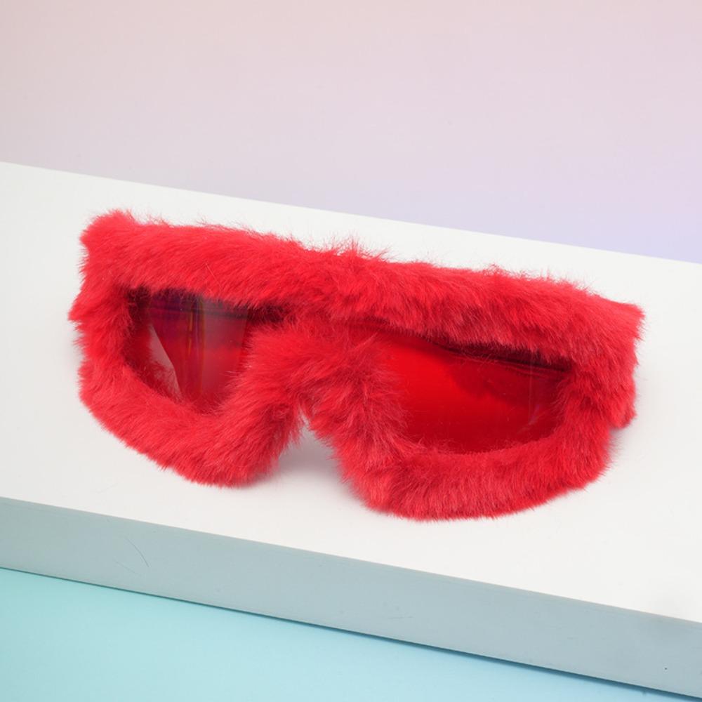 

Trendy Retro Sunglasses Furry Velvet Winter Sunglasses Uv400 Soft Punk Sunglasses Winter Christmas Halloween Party