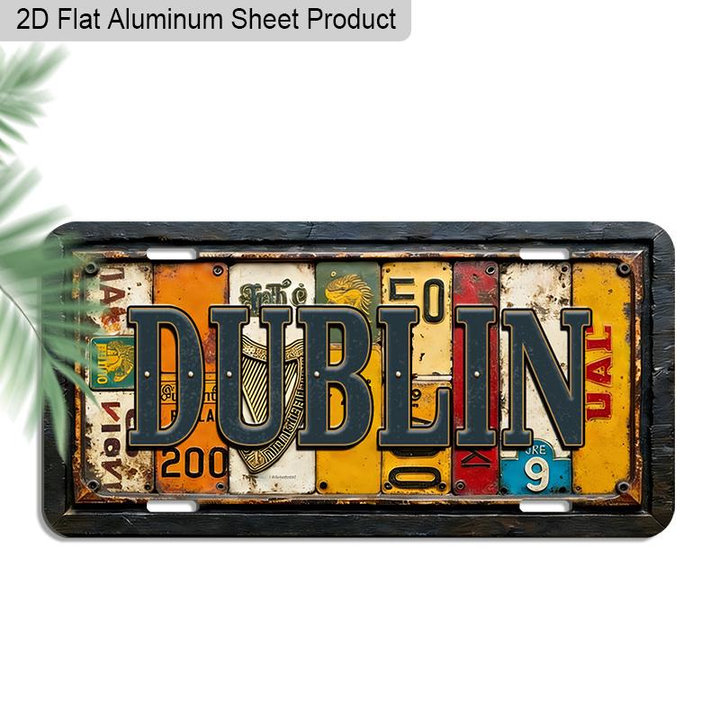 

Vintage Dublin Collage Aluminum Sign 12 ×6 , Retro Wall Art for Home Balcony Courtyard, Ideal Gift for Ireland Travel Lovers 30*15cm/11.81 × 5.91 Inch