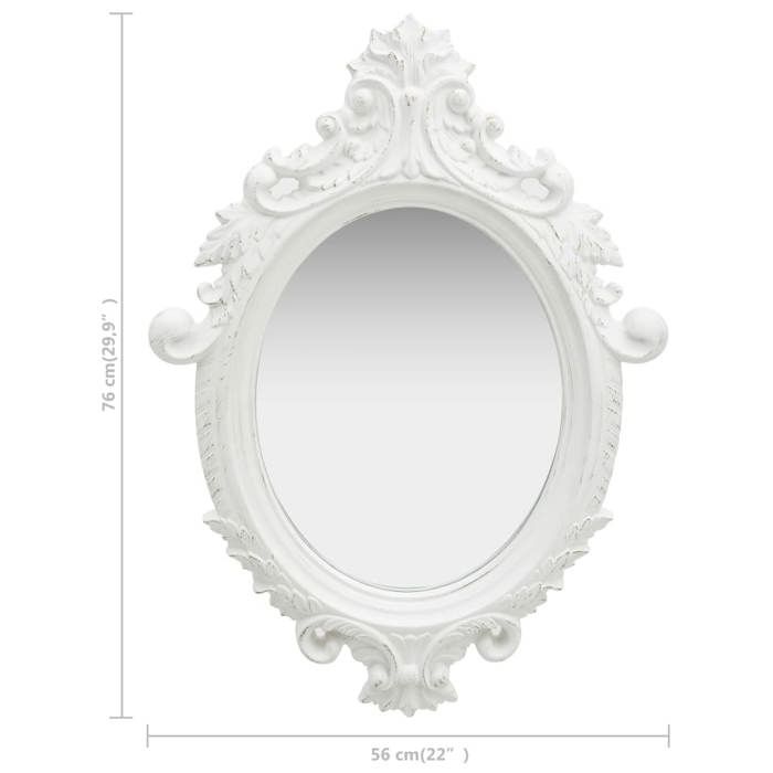 VidaXL Miroir mural style château 56x76 cm Blanc 320356