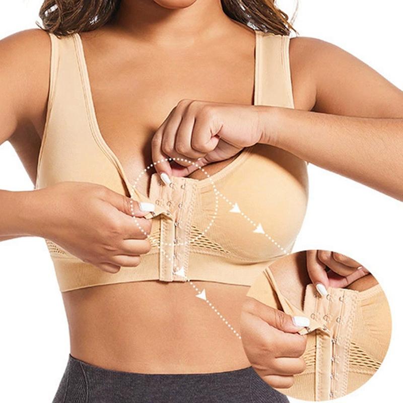 Women's Front Closure Bra Breathable Shockproof Sports Bra Vest Style Bra