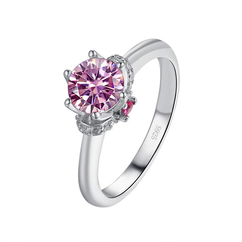 Bague Ringen Mosang Diamond Ring With Six Claws For Women With Eight Hearts And Eight Arrows Moissanite Classic