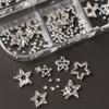 6 Grids Nail Art Decorations Metal Diamond Bow-Knot & Star Shape DIY Nail Decor Punk Style Mixed Designs Nail Charms