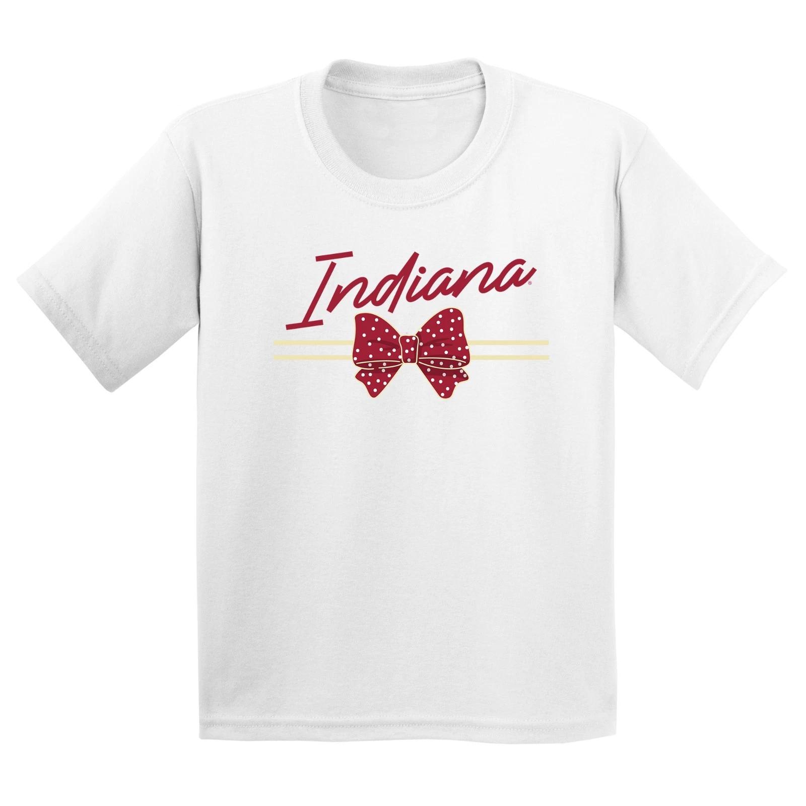 Indiana Bow Script Youth T-Shirt - White XL