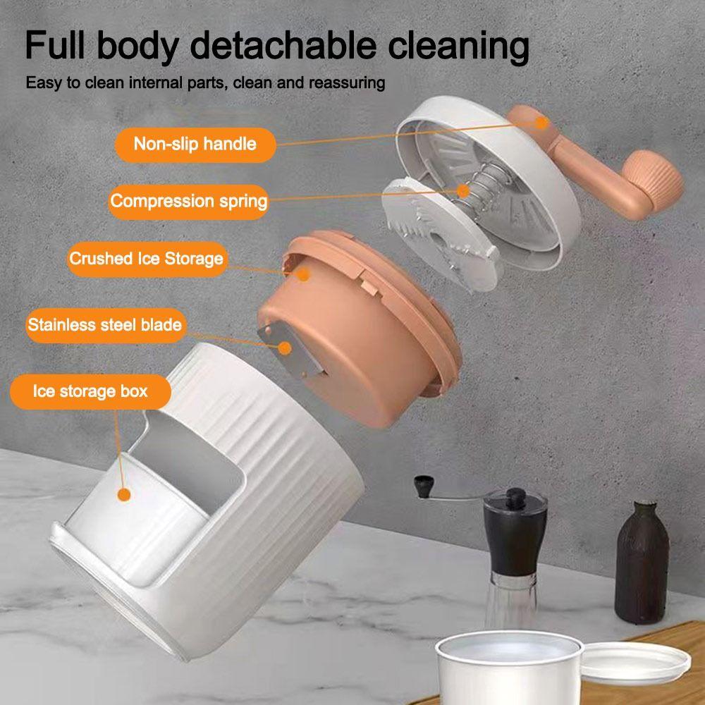 Fast Ice Crushing Ice Crusher Multifunctional Manual Ice Shavers DIY Removable Slushie Maker Machine Kitchen Supplies