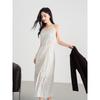 Aiyilian Women's Elegant Pleated Strapless Midi Dress