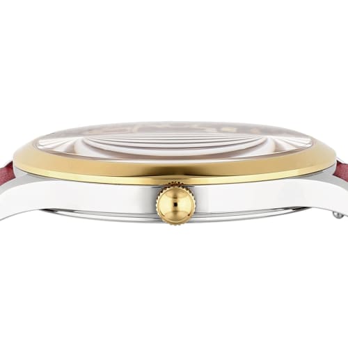 Versace LOGO HALO Watch, Red Dial, Stainless Steel, Sapphire Crystal, Quartz Movement, 38mm, Swiss Made, VE2O00222, Women's