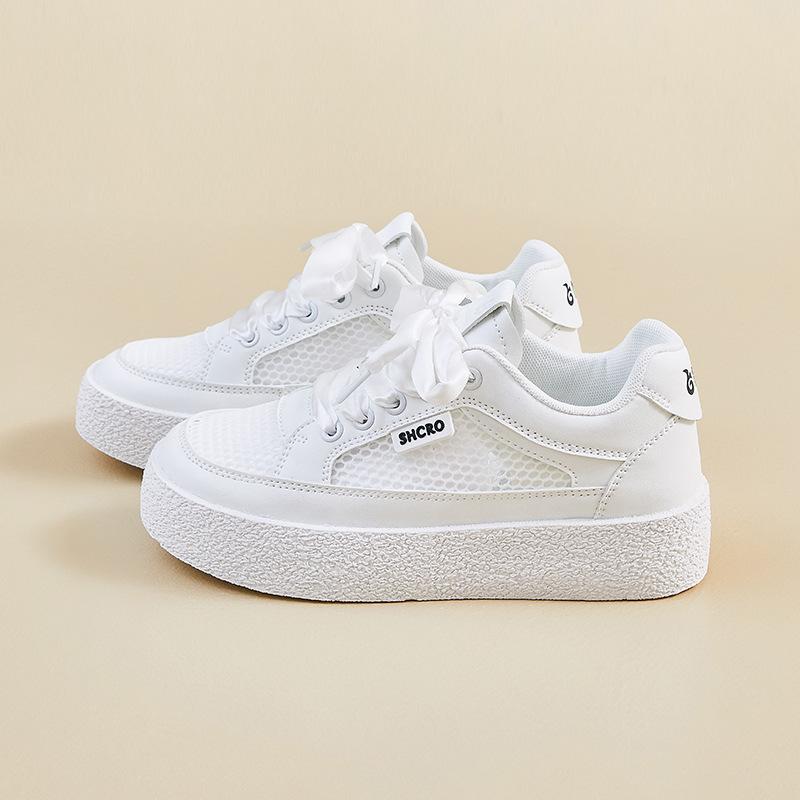 Fashion 2025 Summer New Breathable Mesh Women Shoes Korean Version Thick-Soled Heightening Casual Shoes Fashion Versatile Sneakers Women