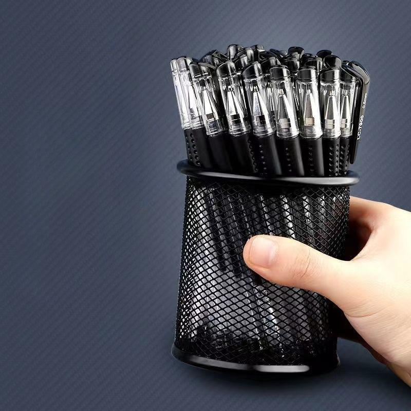 Iron Round Pen Holder -Multifunctional Student Desktop Storage Box with Grid Design,Suitable for Stationery and Cosmetic Storage