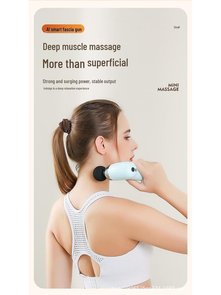Compact Adjustable Neck Massager Fascia Gun - Portable and Rechargeable