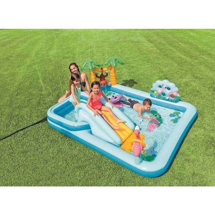 Hrací centrum - Intex - Louisiana - Odolný vinyl - Skluzavka - Max. 81 kg