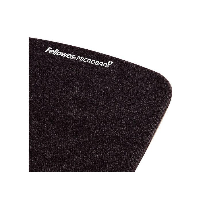 Tapis de souris repose-poignets Plushtouch - Noir - Protection antimicrobienne Microban - Anti-dérapant