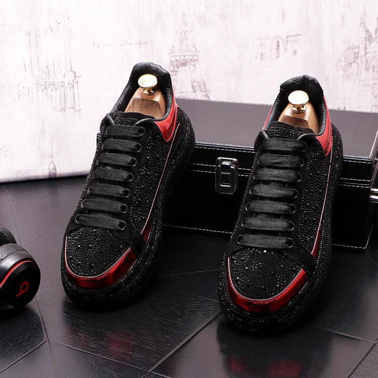 Rhinestone Luxury Designer Sneakers For Men Punk Hip Hop Platform Casual Shoes Trainers Chaussure Homme Luxe Marque A6