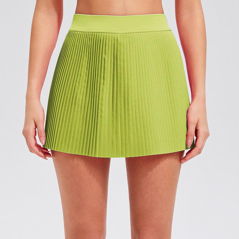 Women s Pleated Tennis & Yoga Skirt - Anti-Exposure, Solid Color for Running, Golf, Fitness M
