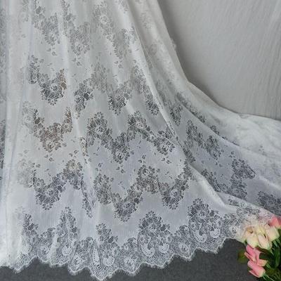 Guarnição de renda de cílios de 3 metros, textura de algodão de alta qualidade, tecido de renda, camisa, pano, roupas, acessórios de vestido