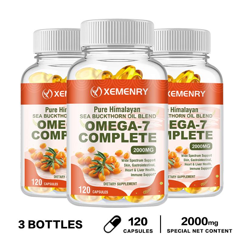 XEMENRY - 2000 mg Sea Buckthorn Oil Capsules - For skin, gut, heart and liver health, and immune support