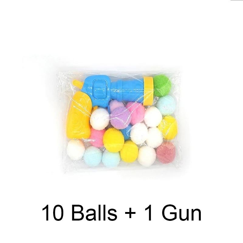 Cat Plush Ball Shooting Gun Relieving Depression Silent Ball Cat Toy Mini Shooting Gun Games Plush Ball Toys Pet Supplies