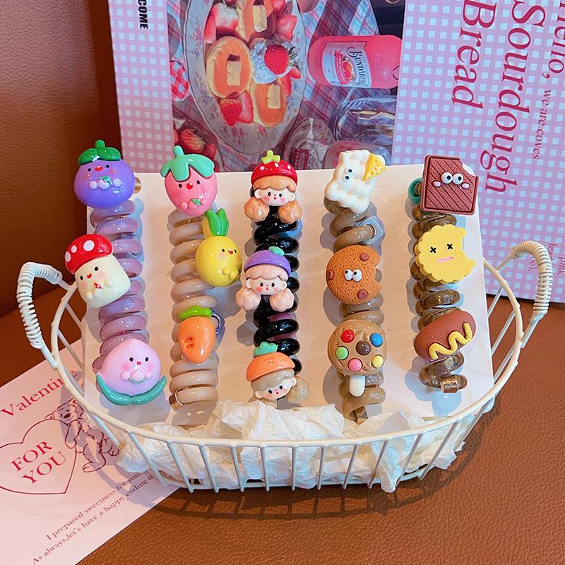 Children's Telephone Cord Hair Tie - Summer Biscuit Bubble Braid, Perfect for Girls' Hairstyles & Women's Hair Accessories