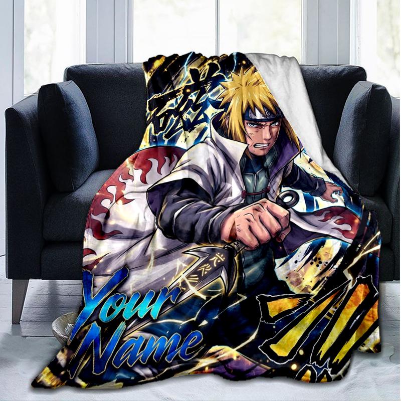 Custom Name Naruto lightning action. Flannel Fleece Blanket Cozy Warm Throw Blanket For Couch Bed Travel All Season Use