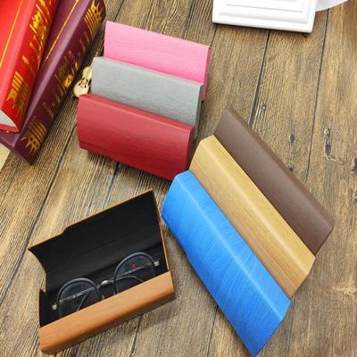 Portable Solid Color Sunglass Box  Fashion Spectacle Case For Glasses Hard Handmade Square Fold Box Men Women Glasses Case