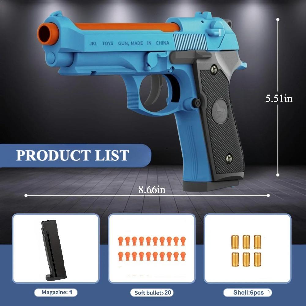 Pistola Giocattolo SIG17 Sparashell con Pallini Morbidi con Blowback Sport da Esterno Gioco CS Modello Lanciatore Pistola Regalo di Compleanno