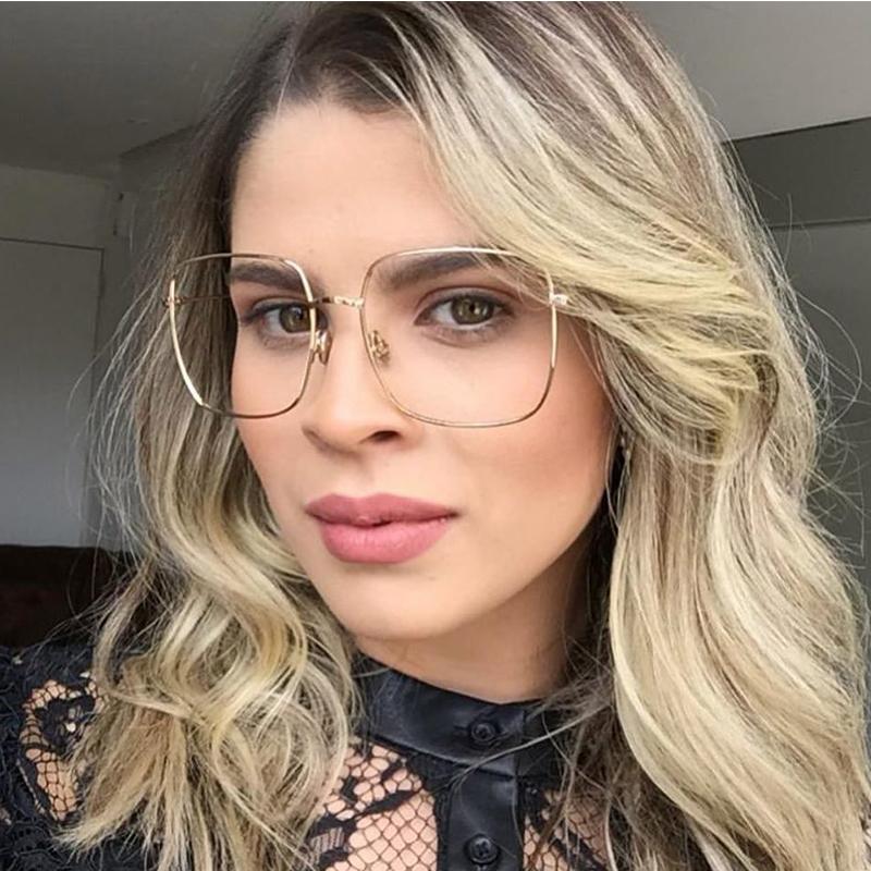 Classic Square Transparent Glasses Frame Women Fashion Brand Anti Blue Light Eyeglasses Ladies Vintage Trendy Sunglasses