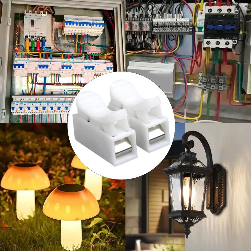 50pcs 2 Pole Quick Splice Lock Wire Connectors Chandelier Terminals Electrical Cable Terminals For Safe Splicing Into Wire