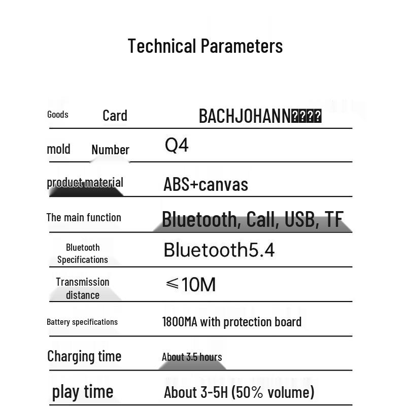 Bach Johann Q4 Portable Bluetooth Speaker