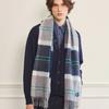 ABRAHAM MOON Merino Wool Shawl Muffler 50cm - Woodhouse Grey Blue