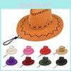 West Outdoor Cowboy Hat Sun Protection Breathable Solid Color Cap Unisex Gift