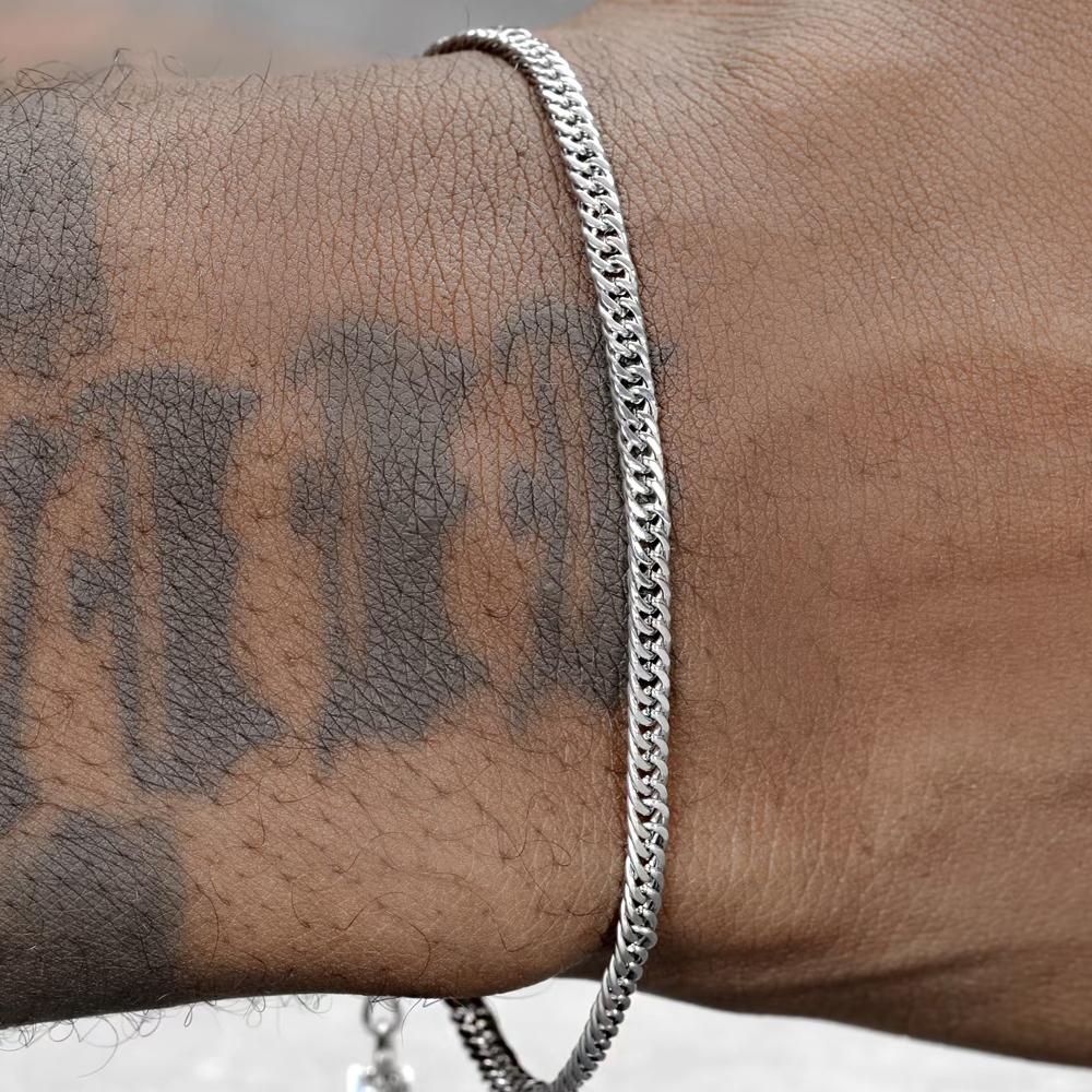 Fashion Stainless Steel Cuban Chain Bracelet for Men Women Unisex Couple Wrist Hand Jewelry Trendy Gift