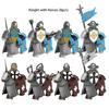 Medieval Knight Serie Figures Building Blocks Warrior Soldiers Guards Lion Heart Hospital Teutonic Knight Battle Pastor Kid Gift