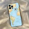 World Map Travel Phone Case for Iphone 15 14 13 12 11 Pro Max Xr X Xs Mini 8 Plus SE 2022 Black Soft Silicone Cover