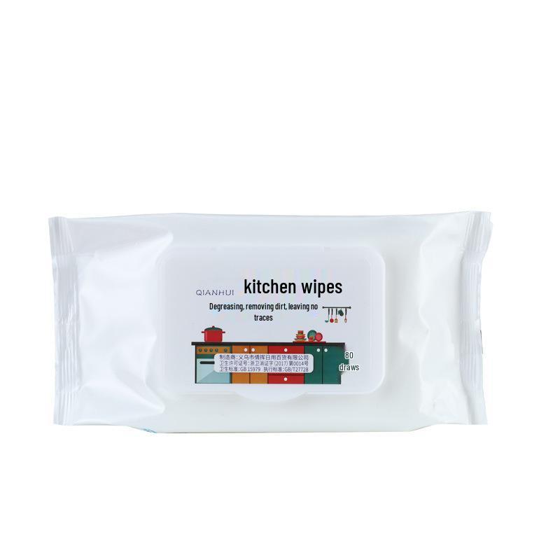 Hanging Kitchen Heavy-Duty Range Hood and Oil Stain Removal Wet Wipes, Large and Thick