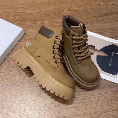 Stivaletti da Donna Autunno Inverno 2026 Nuova Moda Eleganti Piattaforma Casual Retrò Britannico Stivaletti Corti da Donna Botas Mujer