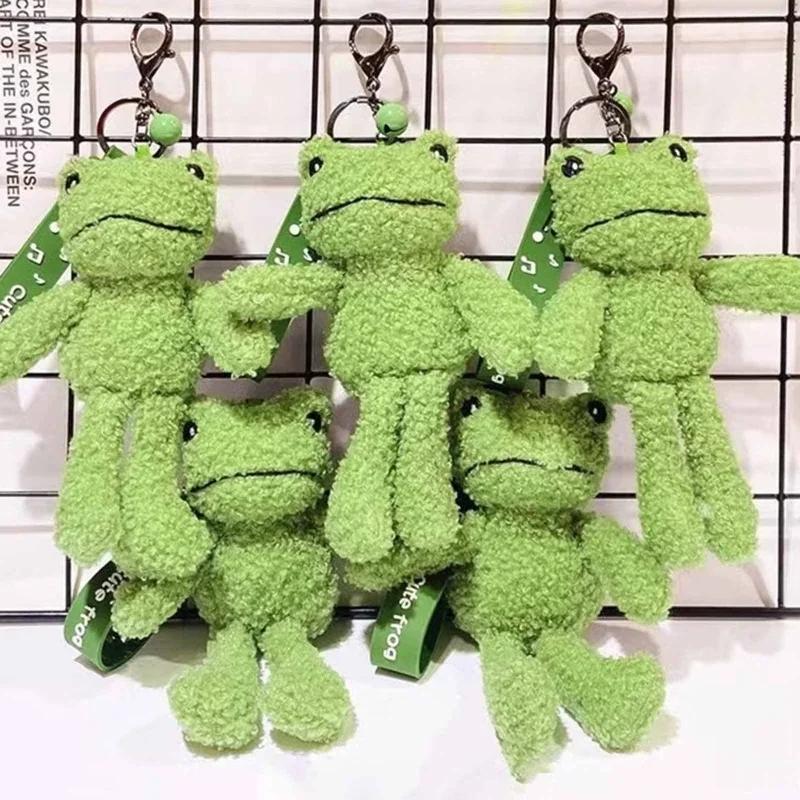 Mignonne Grenouille Poupée Kawaii Peluche Porte-clés Accessoires Kawaii Porte-clés pour Sacs à Dos Sacs Portefeuille Porte-clés de Voiture Cadeaux d'Anniversaire Noël