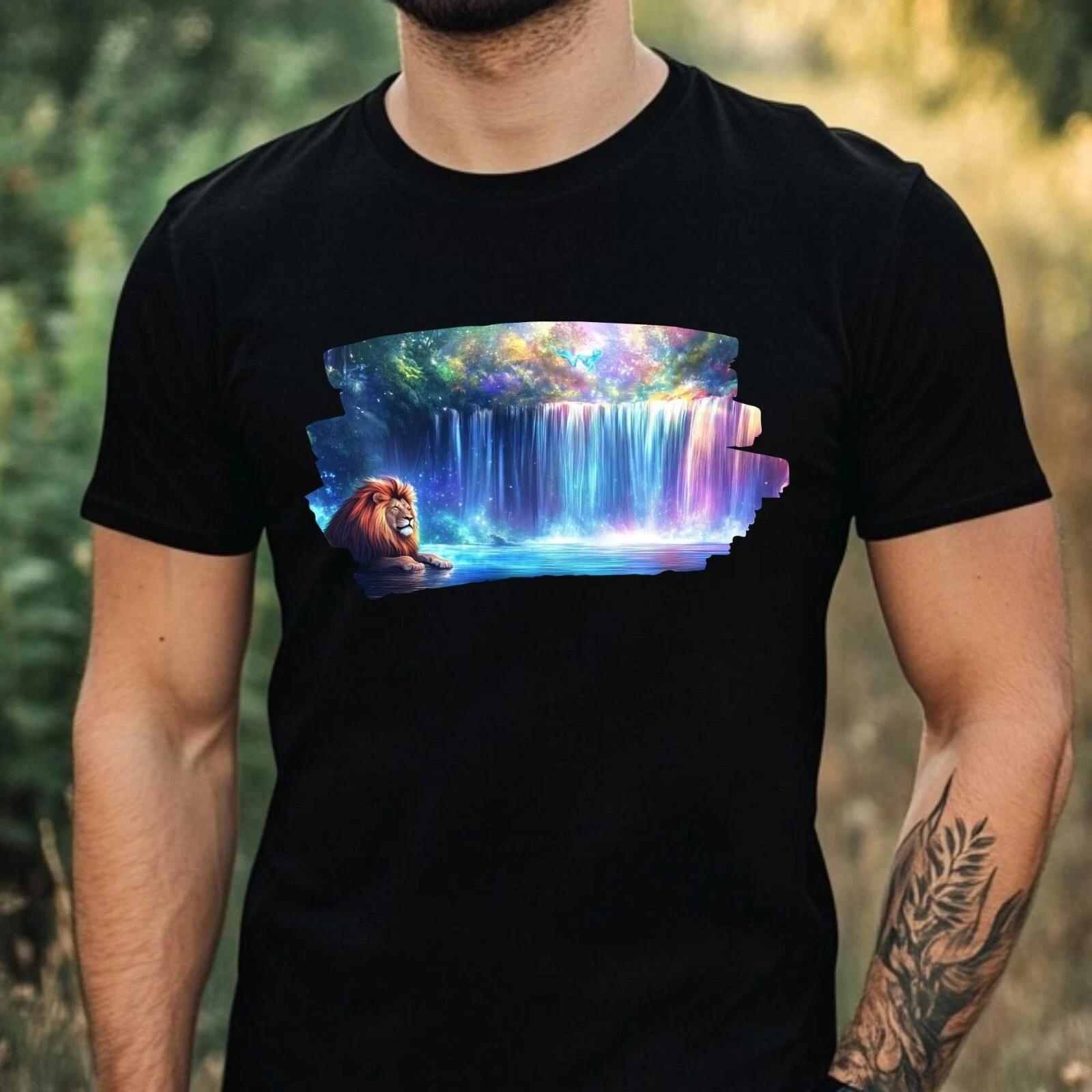 T-Shirt Herren Mystischer Wald Motiv Baumwolle Größe XS bis 5XL XL