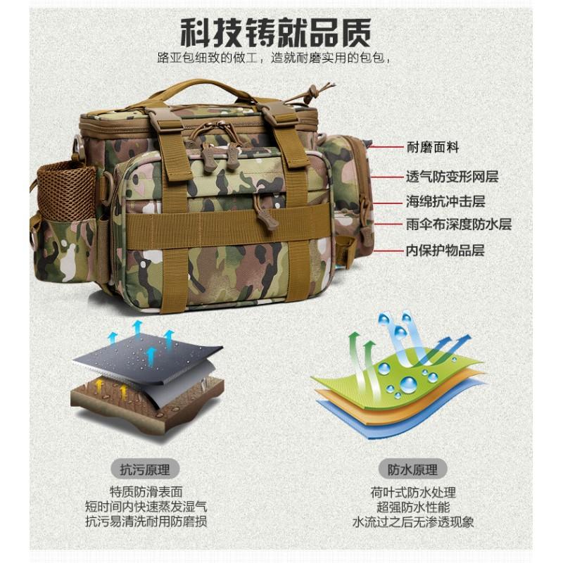 Multi-Functional Outdoor Fishing Waist Pack Waterproof Nylon Tackle Bag Lure Hiking Camping Cycling