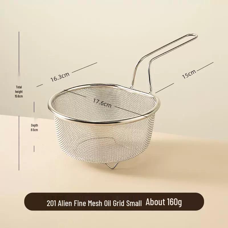 304 Stainless Steel Skimmer for Frying, Boiling, Draining & Filtering Noodles and Vegetables