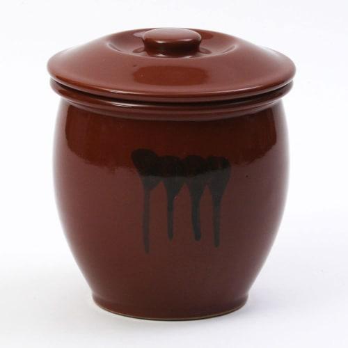 Yamakiikai Beniseigama Pickle Container, Half-Bolt Jar with Lid, Size 1, 1.8L, J-1