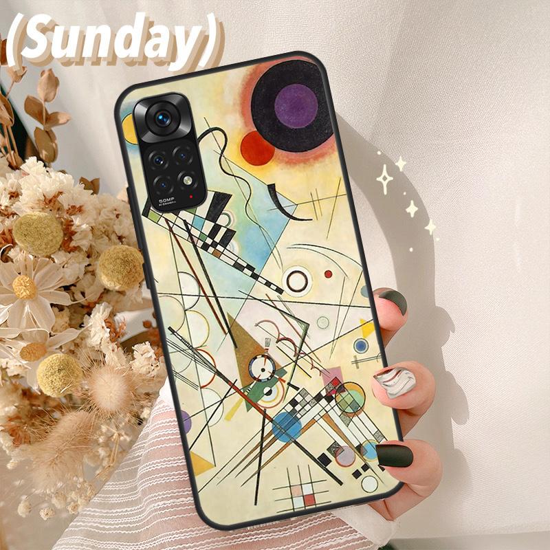Wassily Kandinsky Abstract Artistic Case For Redmi Note 11 10 8 9 12 Pro Plus Note 12S 11S 10S 9S Cover For Redmi 12C 9C 10C 10A