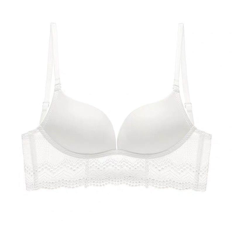 

Summer U-shaped smooth large backless underwear without steel rim, small chest gathering bra, sexy beautiful back dress bra 70A білий