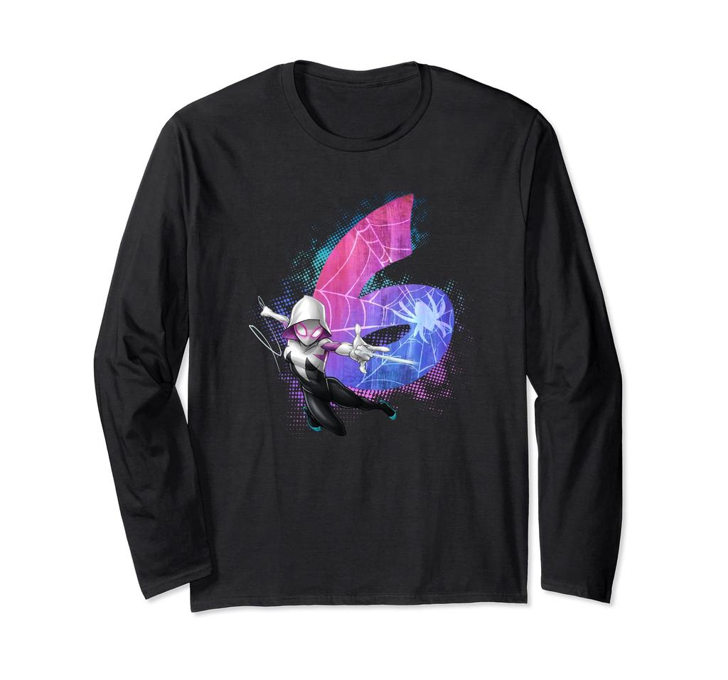 Marvel Ghost Spider-Man Gwen Stacy 6th Birthday Graphic Long Sleeve T-Shirt
