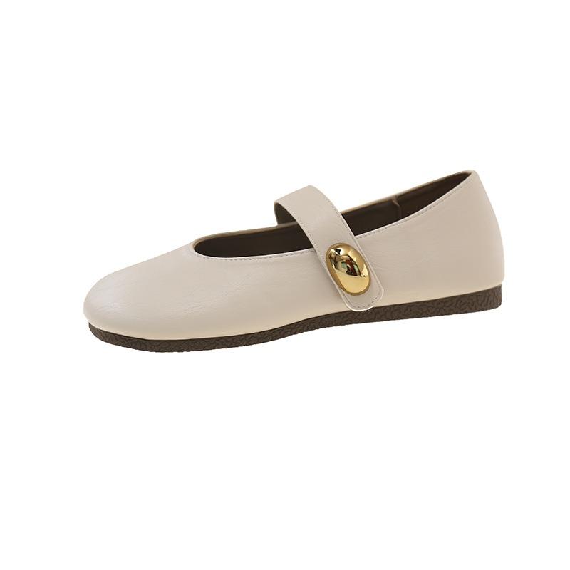 Flat Single Shoes Women's New Spring and Summer Mary Jane Shoes Gentle Wind Evening Shoes Small Leather Shoes Doudou Shoes
