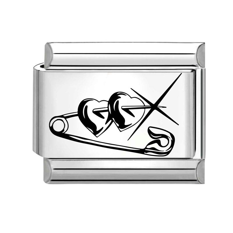 Black Piano Chess Boardlaser Engraving Links Fit 9mm Italian Charms Bracelet Jewelry DIY Making Gifts
