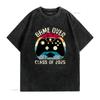 Abschlussjahrgang 2025 Retro Gaming Abschluss T-Shirt Game Over Geekiger Absolvent Vintage Gamer Lustig Vintage Gewaschen Vielseitig Atmungsaktiv