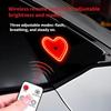 Wireless Car Solar Triangle Window Glowing Heart Ambient Mood Light Rechargeable Remote Control Car Interior Atmosphere Lamp