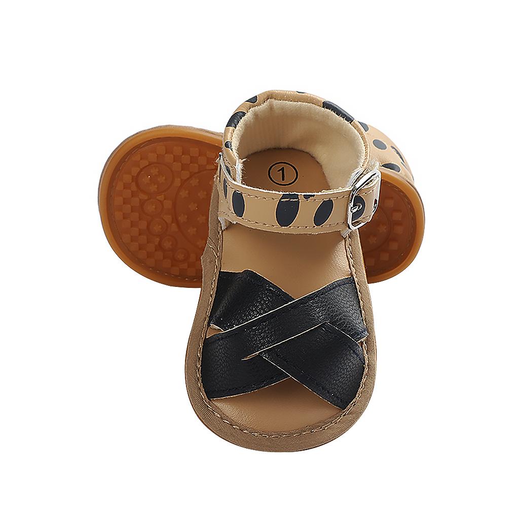 1 Pair Baby Sandals Newborn Babies Girls Non\-slip Open Toe Design Walking Sandals Leather Shoes